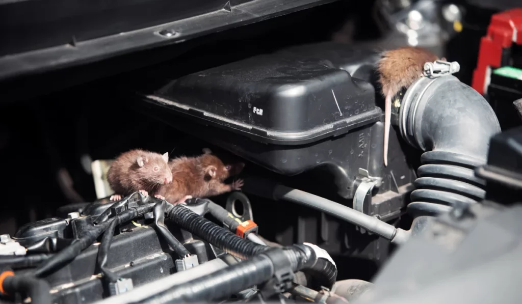rats nests in the car engine