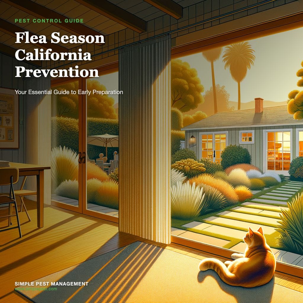 Cat with fleas in sunny home garden setting