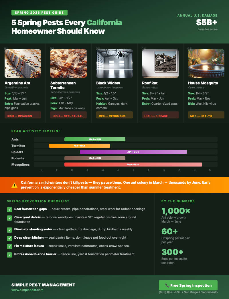 Spring pests guide for California homeowners