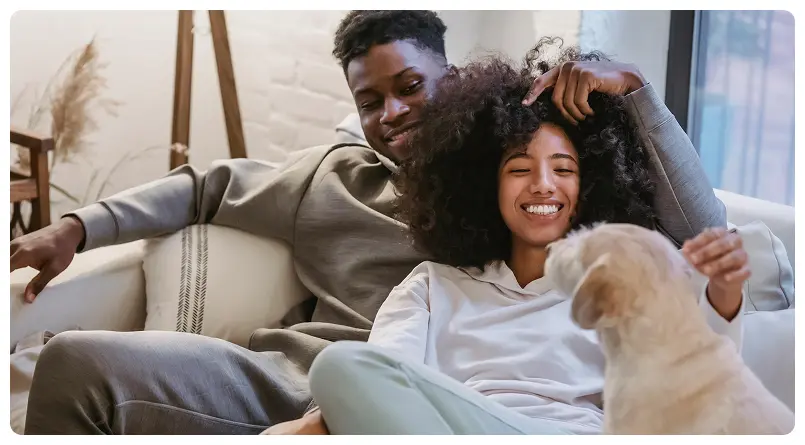 happy family and dog in a pest-free home