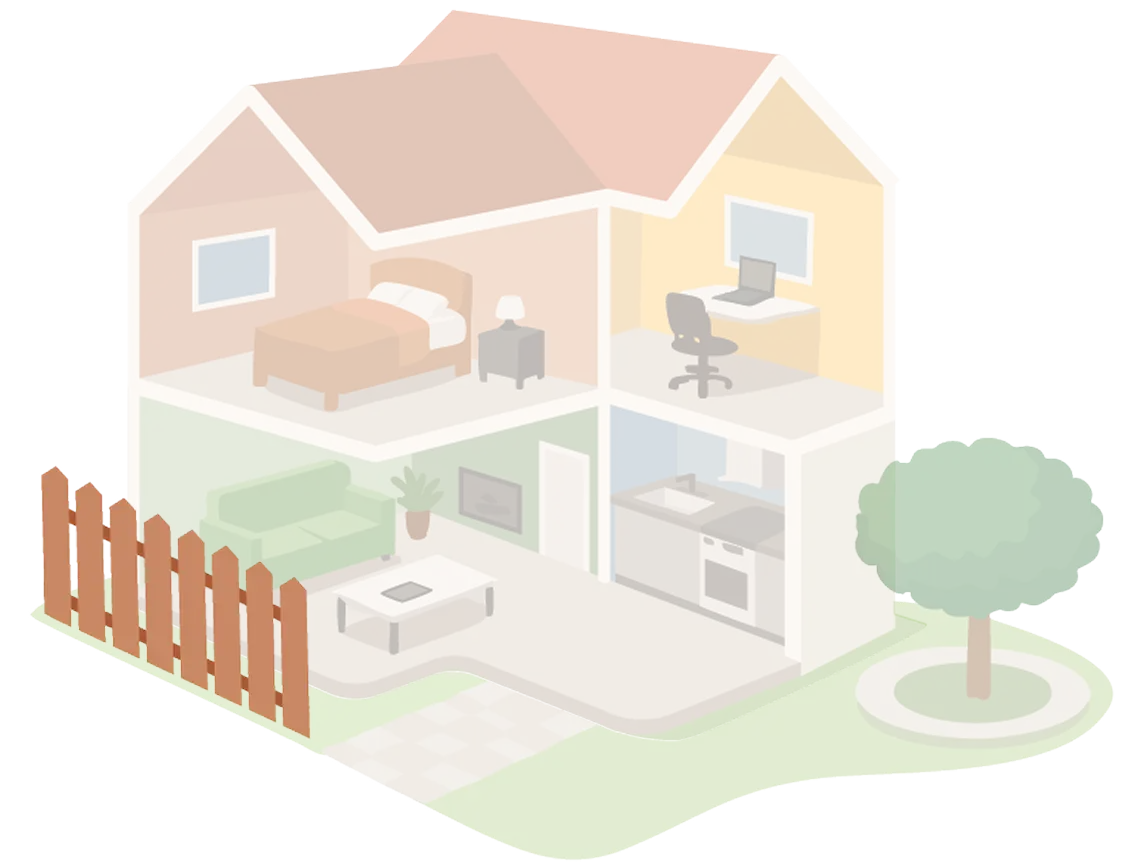 triple zone fence line defense home illustration