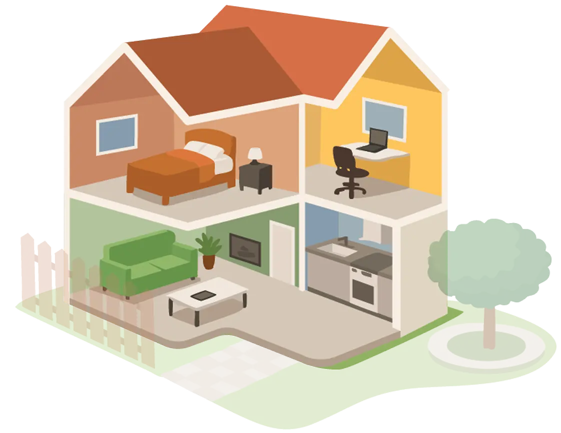 triple zone foundation defense home illustration