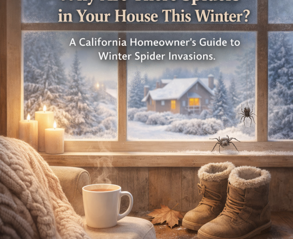 Cozy winter scene with spiders.